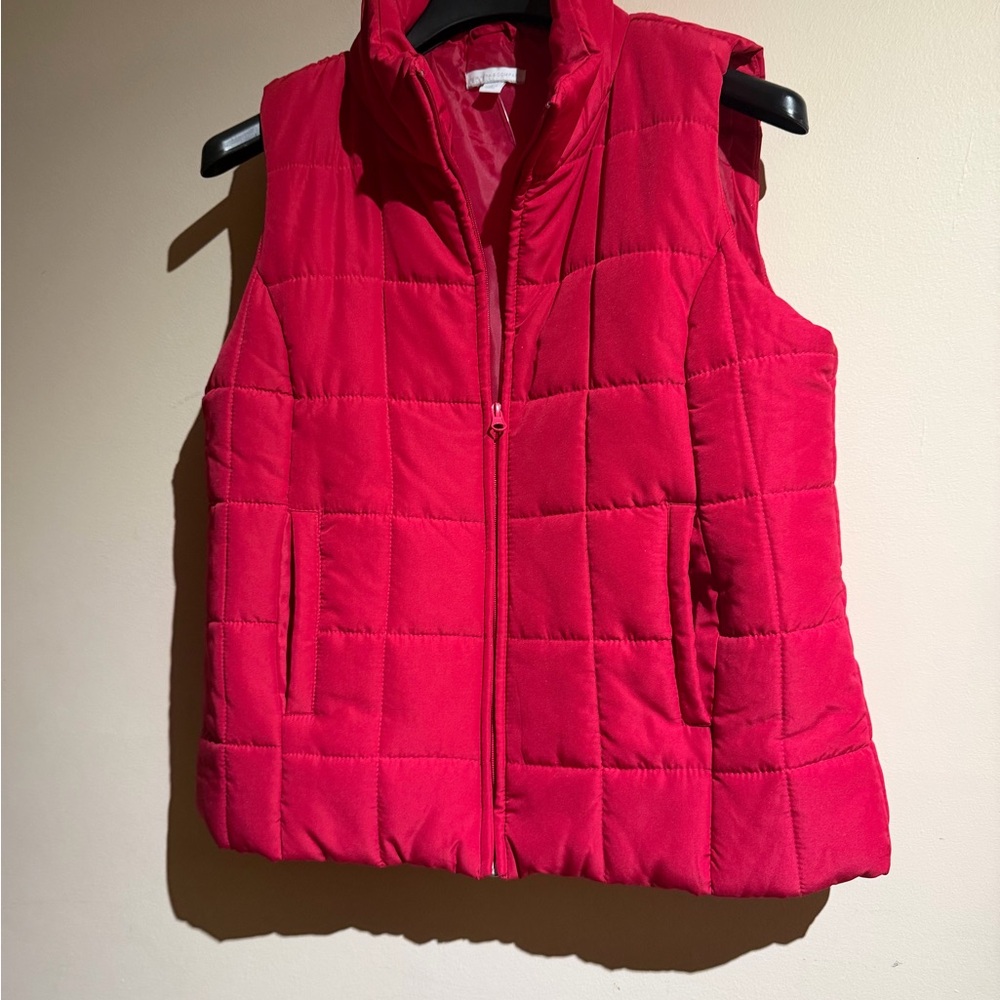New York & Company Red Quilted Vest